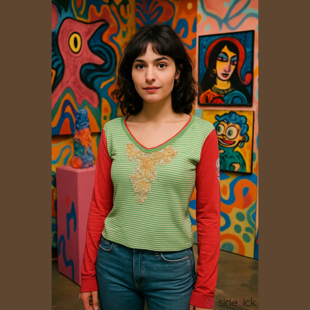 4/$67 Deal! Vintage Gsus Green & Red Embroidered Tee